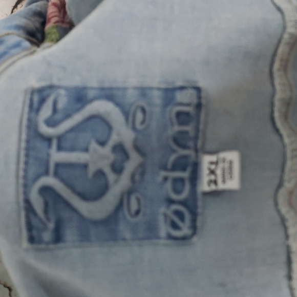 ODM Embroidered Denim Jacket sz 2x runs small - Picture 5 of 7